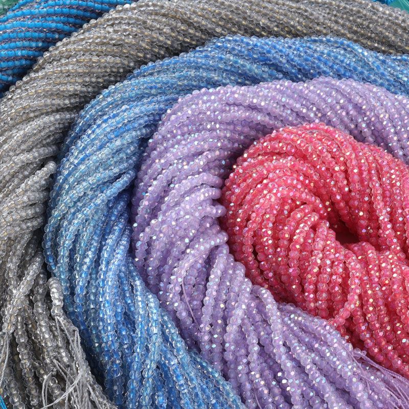 Värilliset 4 mm:n Rondelle-lasihelmet korujen valmistukseen